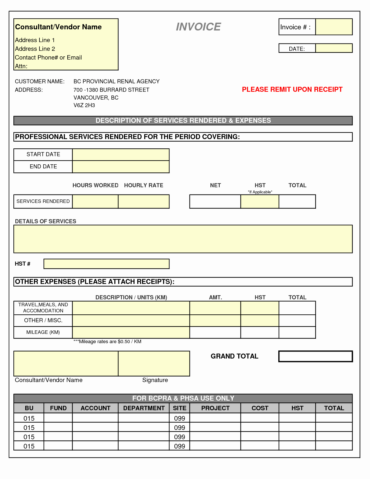 Invoice Template for Consulting Services Lovely Consultant Invoice Template Doc