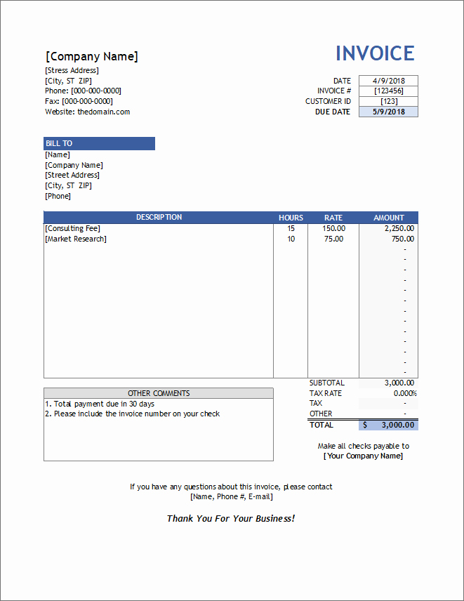 Invoice Template for Consulting Services Unique Service Invoice Template for Consultants and Service Providers