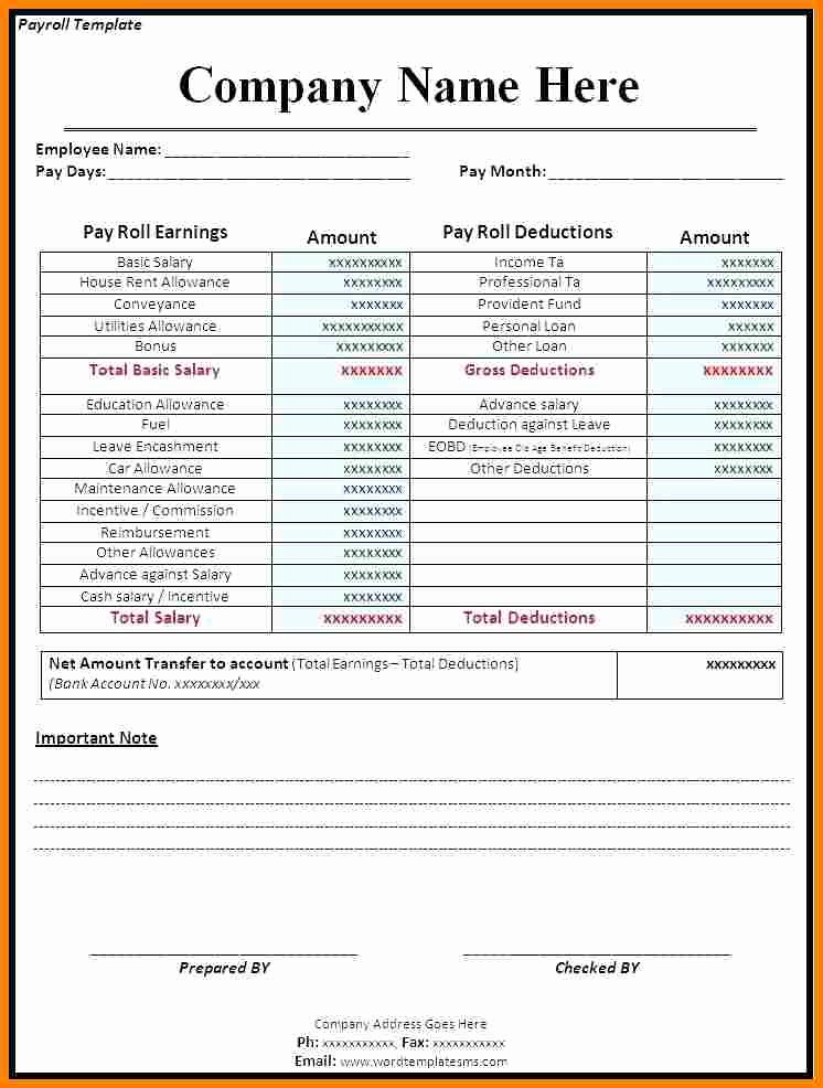 Invoice Template for Contract Work Lovely 9 Payroll Receipt