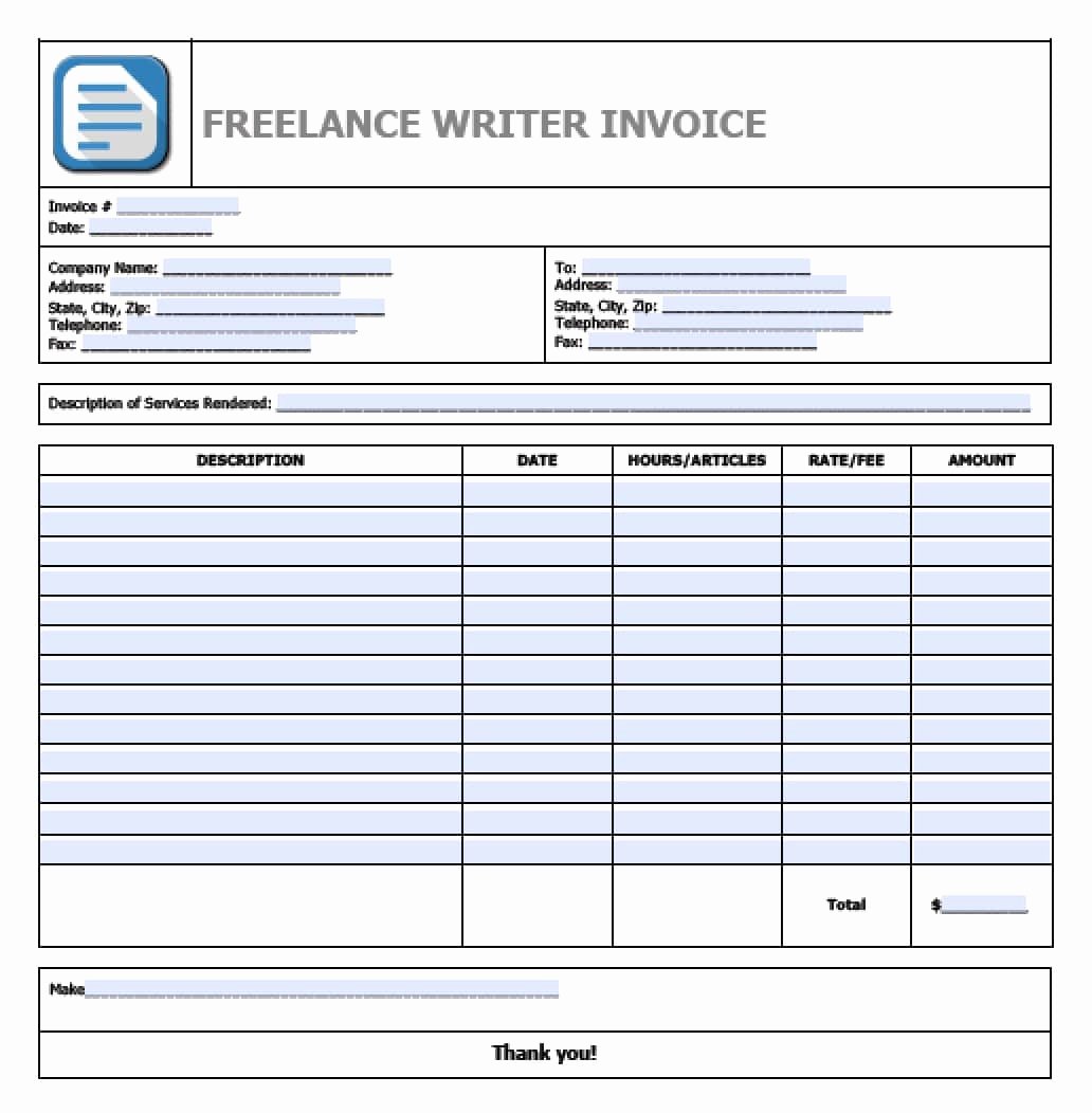 Invoice Template for Freelance Fresh [download] Freelance Writer Invoice Template Bonsai