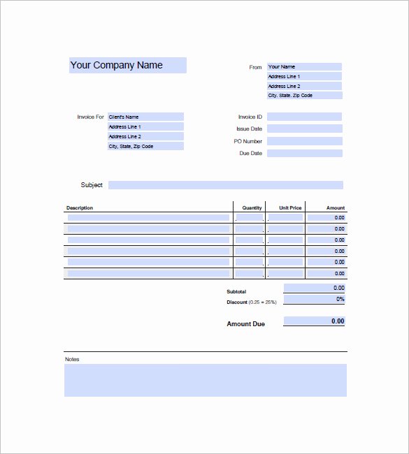Invoice Template for Freelance New Freelance Invoice Template 8 Free Word Excel Pdf