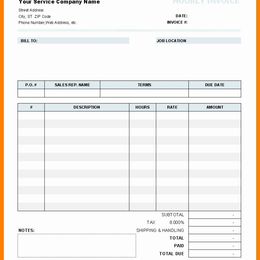 Invoice Template for Hours Worked Fresh 8 Invoice for Hours Worked