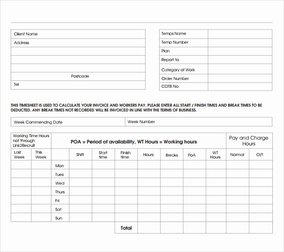 Invoice Template for Hours Worked Fresh 8 Timesheet Invoice Templates &amp; Samples Doc Pdf