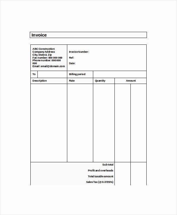 Invoice Template for Hours Worked Fresh Self Employed Invoice Template 11 Free Word Excel Pdf