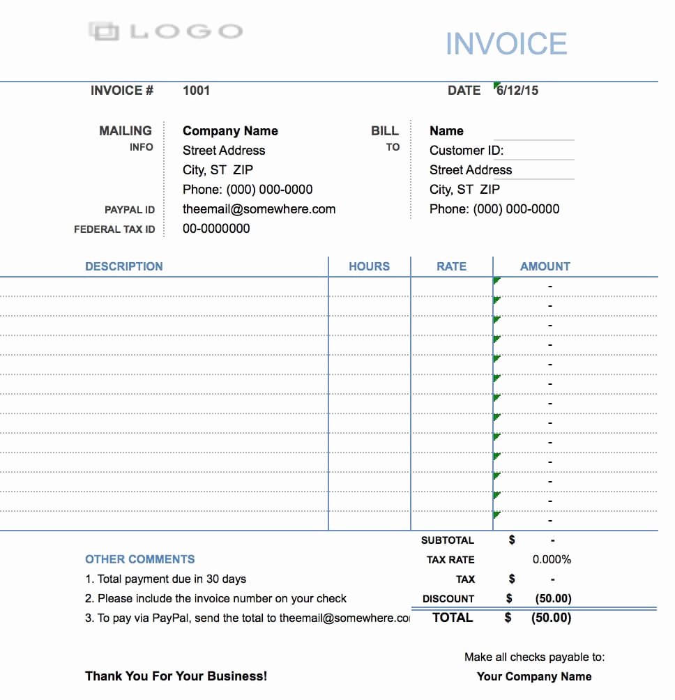 Invoice Template for Hours Worked Lovely Free Hourly Invoice Template Excel Pdf