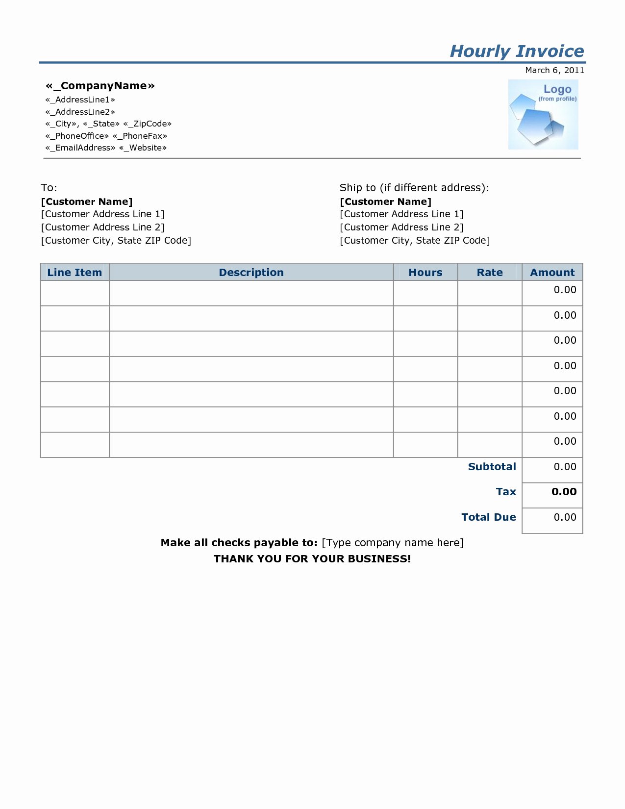 Invoice Template for Hours Worked Luxury Hourly Invoice Invoice Design Inspiration