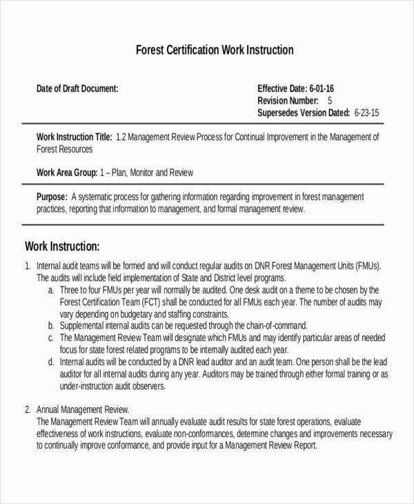 Iso 9001 Work Instruction Template Fresh 9 Work Instruction Templates Free Sample Example