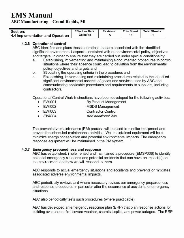 Iso Work Instruction Template New iso Work Instruction Template 9 Templates Free Sample