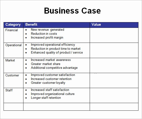 It Business Case Template Best Of 7 Business Case Samples