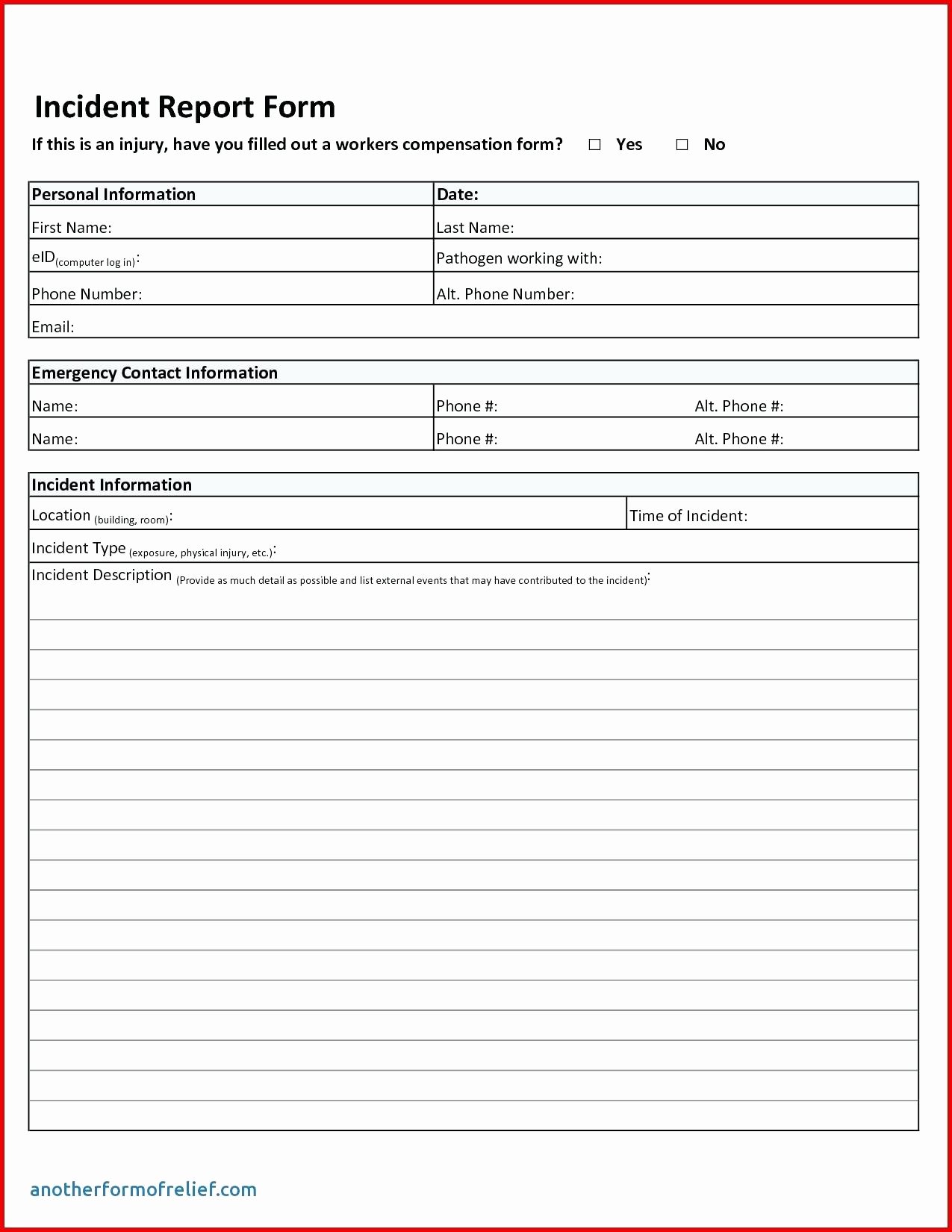 It Incident Report Template Word Fresh Template Incident Report Template Word Document