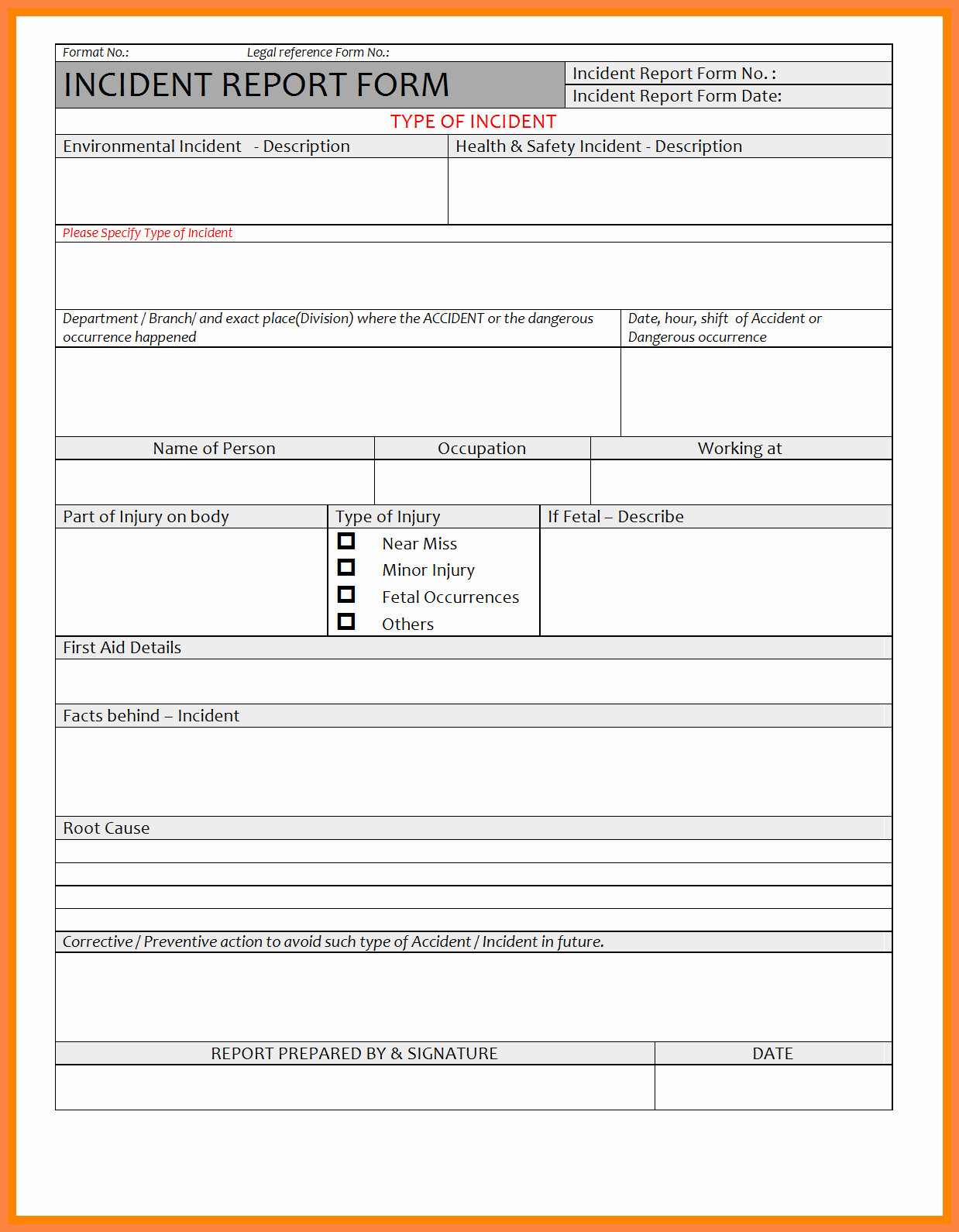 It Incident Report Template Word Lovely 7 Incident Report Template Word Document