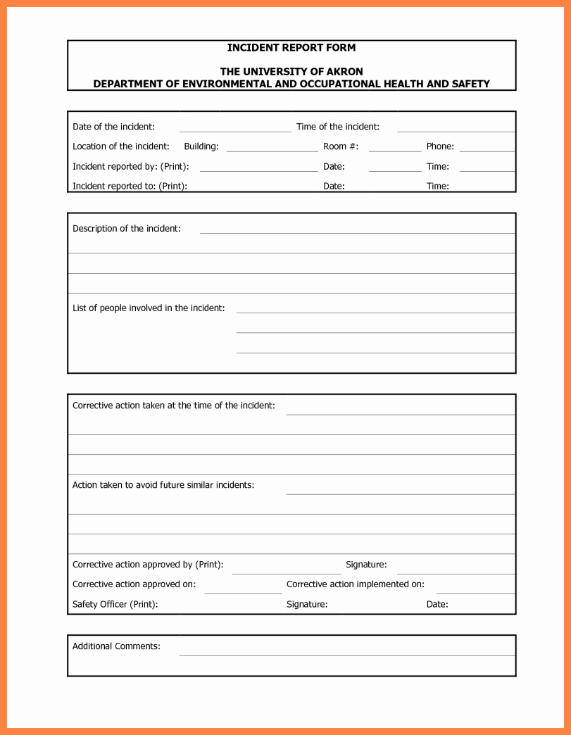 It Incident Report Template Word Luxury 7 Incident Report Template Word Document