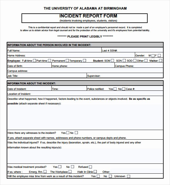It Incident Report Template Word New Sample Employee Incident Report Template 10 Free