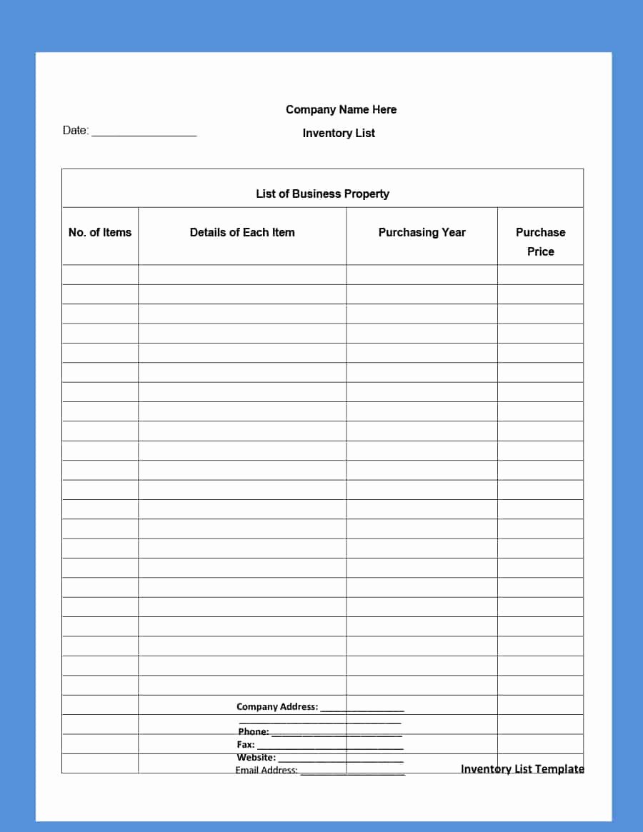 It Inventory Excel Template Inspirational 45 Printable Inventory List Templates [home Fice