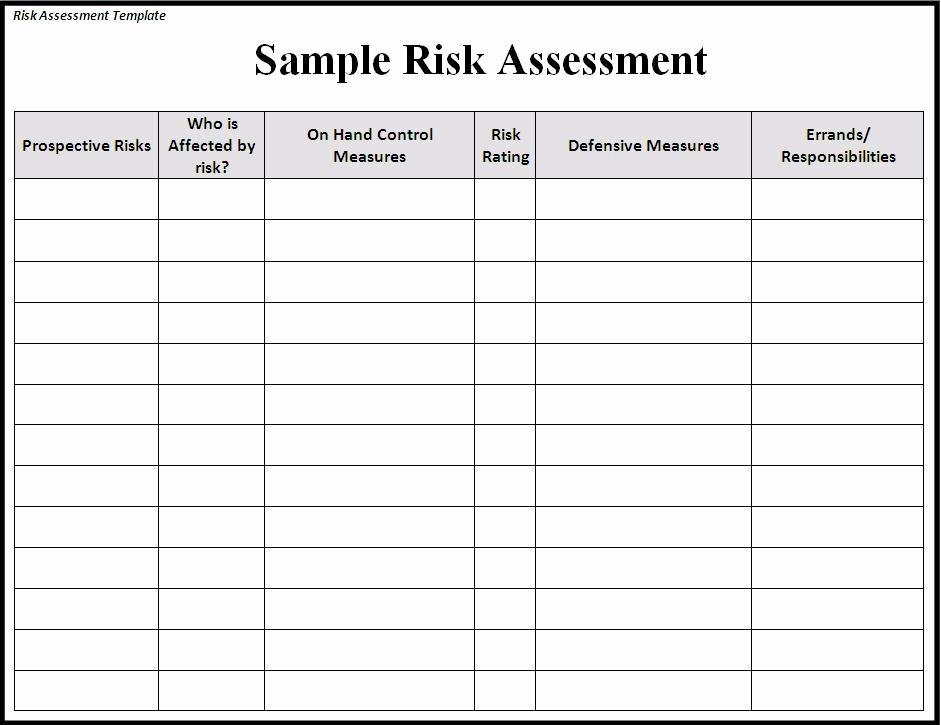 It Risk assessment Template New Risk assessment Template Word Excel formats