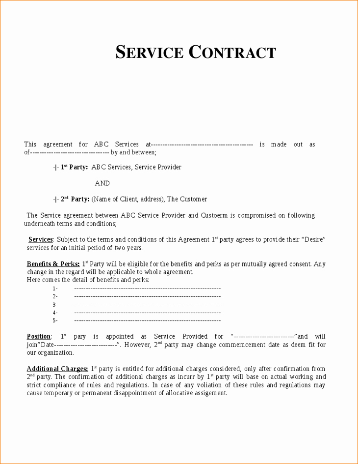 It Service Contract Template Lovely 8 Services Contract Template