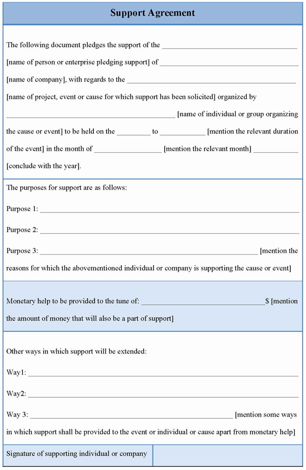 It Support Contract Template Lovely Agreement Template for Support Template Of Support
