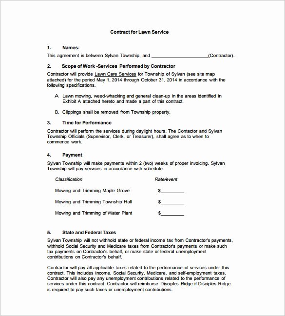 It Support Contract Template Pdf Unique 7 Lawn Service Contract Templates – Free Word Pdf