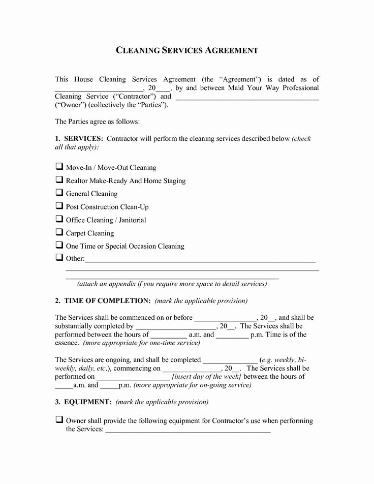 Janitorial Services Contract Template Fresh 19 Best Cleaning Business forms Images On Pinterest