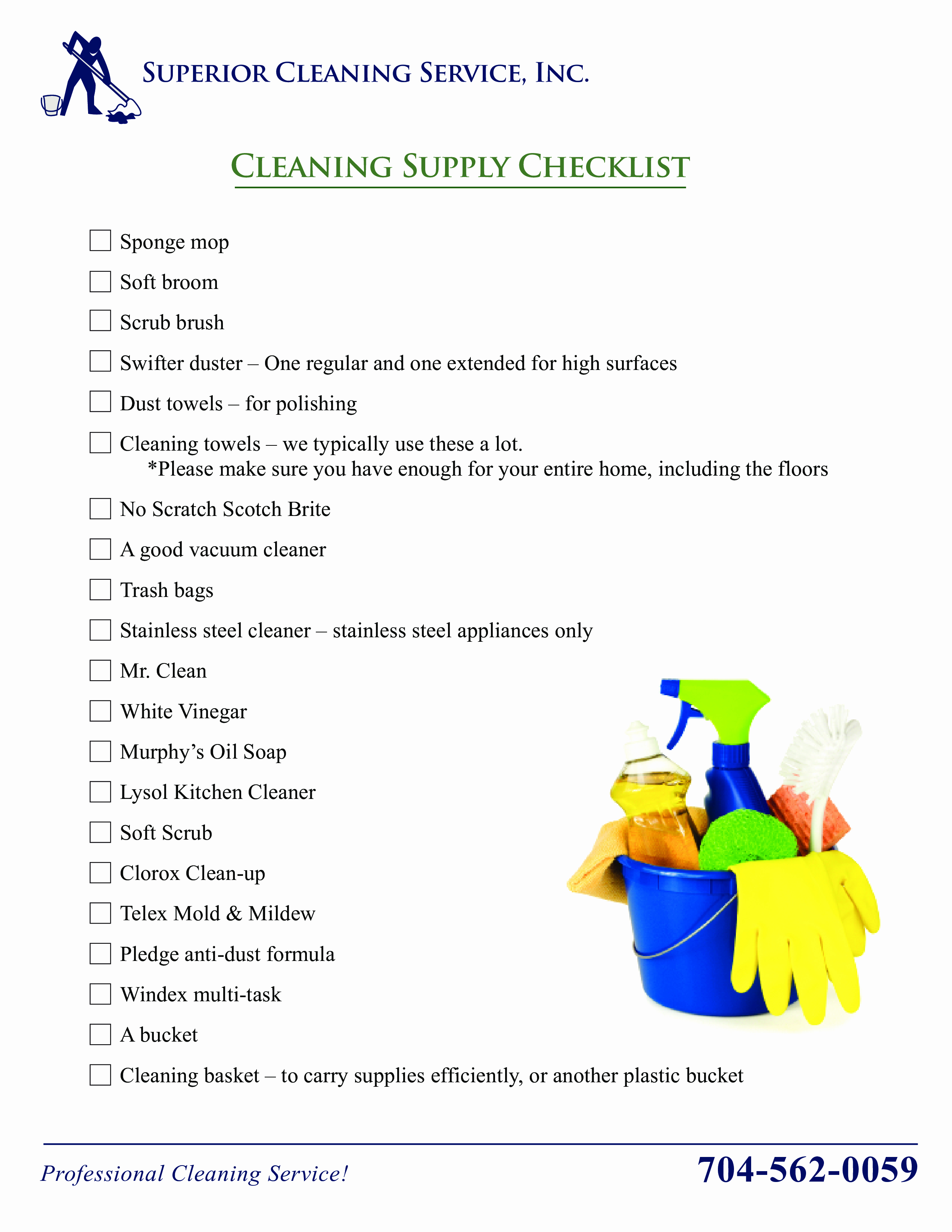 Janitorial Supply List Template New Free Cleaning Supply Checklist
