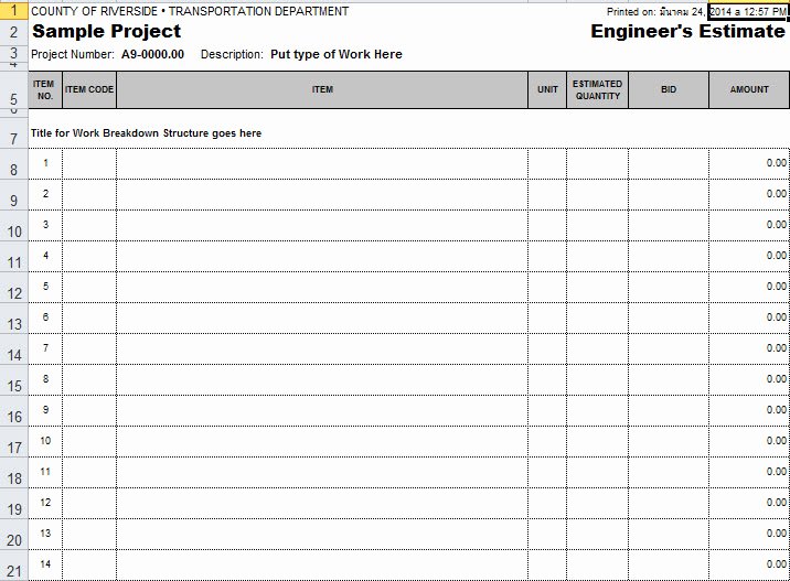 Job Estimate Template Excel Lovely Estimate Template In Excel