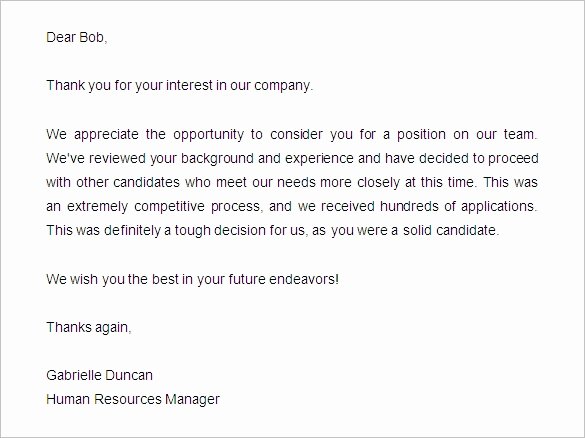 Job Rejection Email Template Luxury 27 Rejection Letters Template Hr Templates
