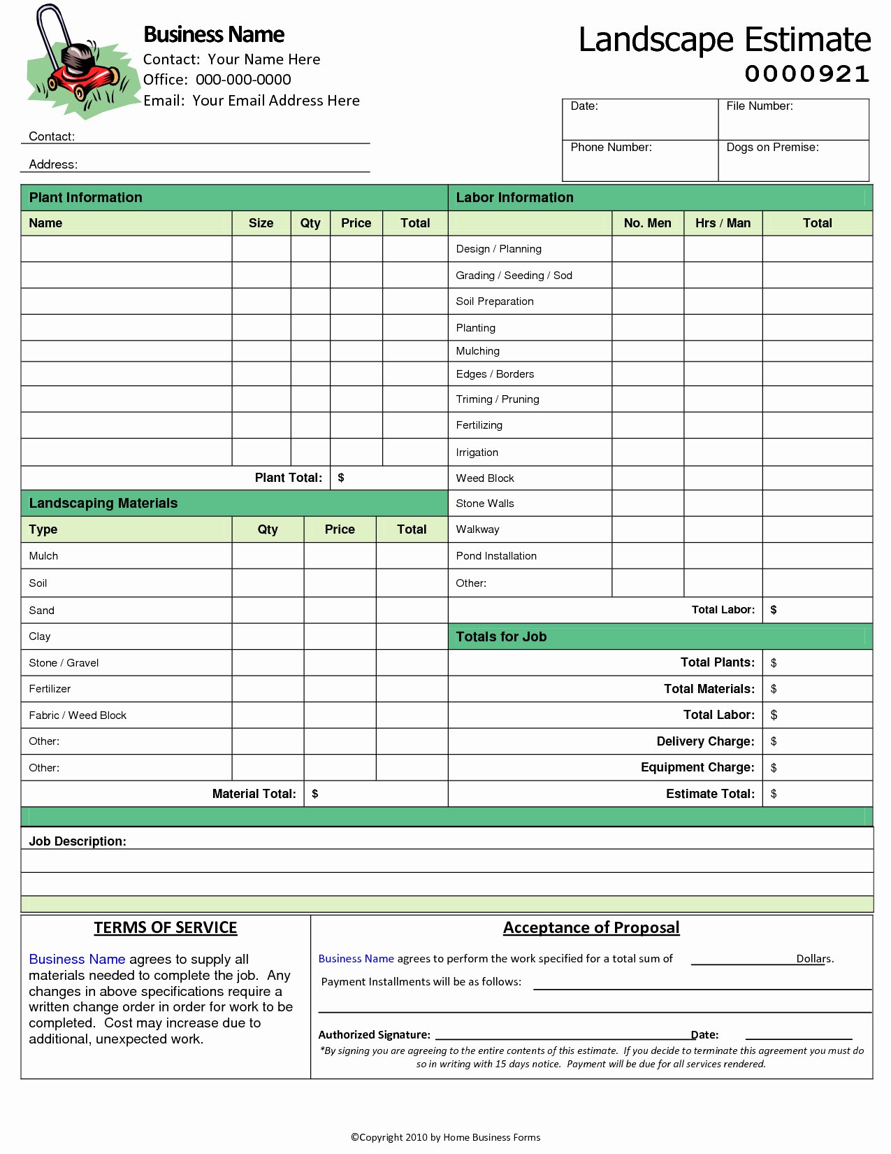 Landscaping Invoice Template Free Beautiful Landscaping Invoice Template – Amandae