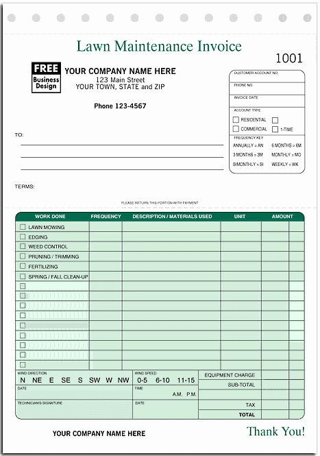 Landscaping Invoice Template Free Elegant Lawn Care Invoice Template