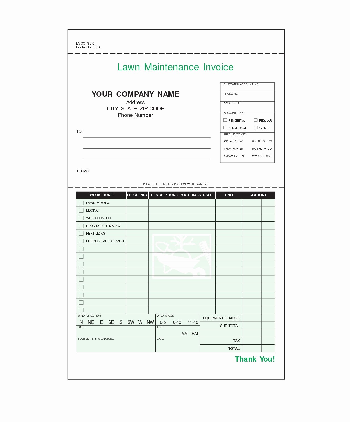 Landscaping Invoice Template Free Inspirational Lawn Maintenance Invoice Invoice Template Ideas