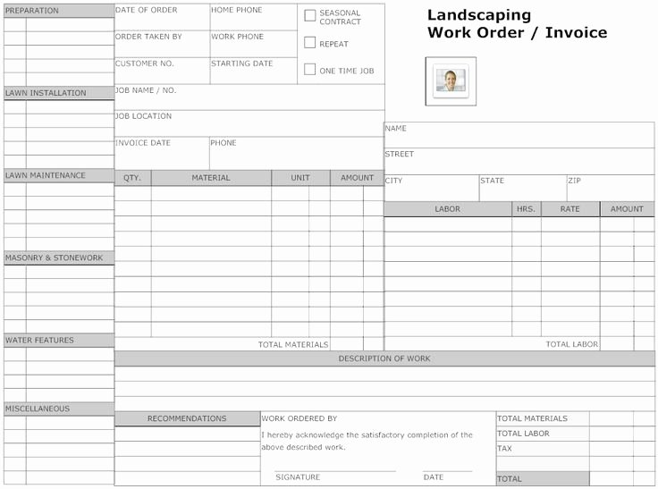 Landscaping Work order Template Awesome 10 Best Landscaping Invoice Templates Images On Pinterest