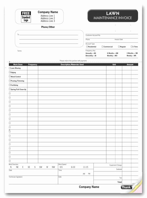 Landscaping Work order Template New Anchorside Carbonless form Templates