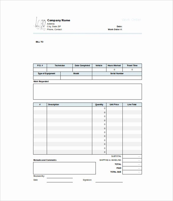 Landscaping Work order Template New Free Printable Work order Template