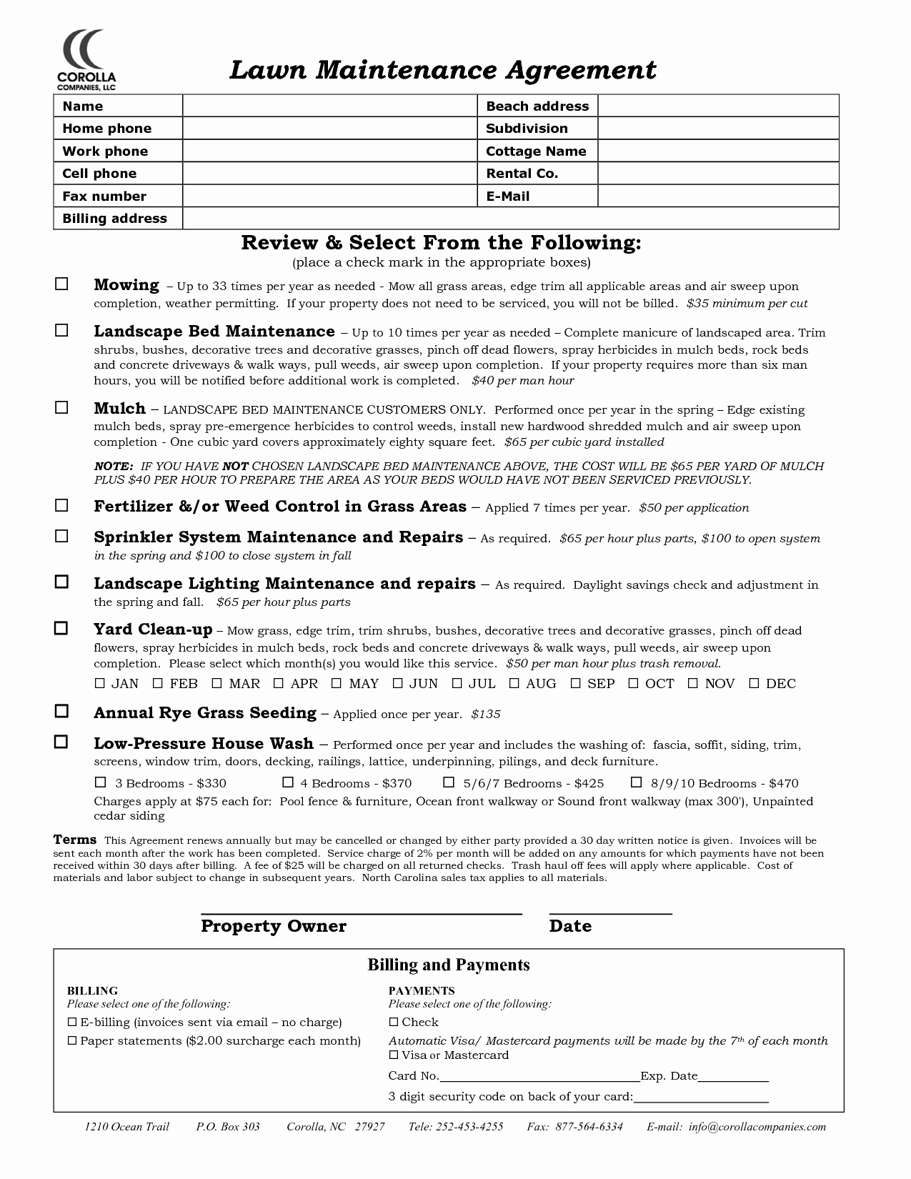 Lawn Care Contract Template Free Awesome Easy and Fast Lawn Care Landscaping Agreement Yahoo