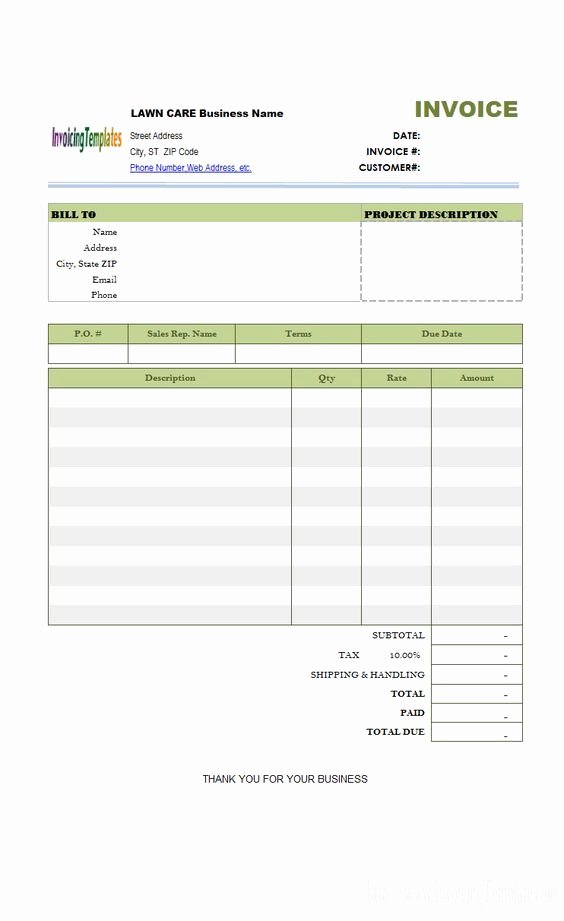 Lawn Care Invoice Template Fresh Best 25 Invoice Template Ideas On Pinterest
