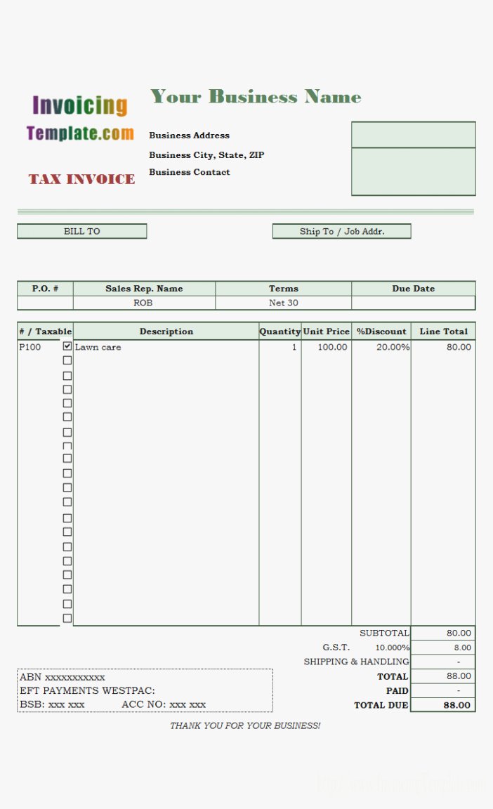 Lawn Care Invoice Template Fresh Lawn Care Invoice Template – Lawn Mowing Invoice – Invoice