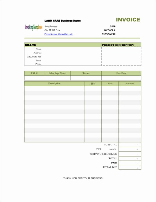 Lawn Care Invoice Template Lovely 9 Lawn Care Invoice Samples &amp; Templates – Pdf Excel