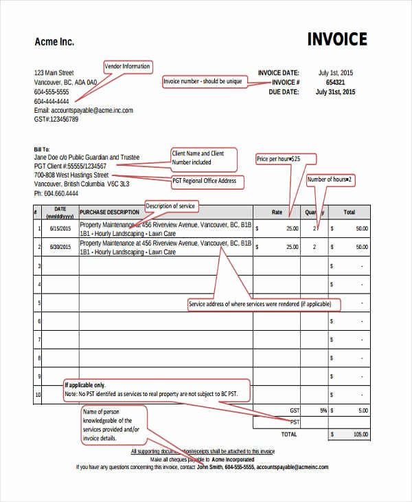 Lawn Care Invoice Template Pdf Awesome 4 Lawn Care Invoice Templates Free Samples Examples