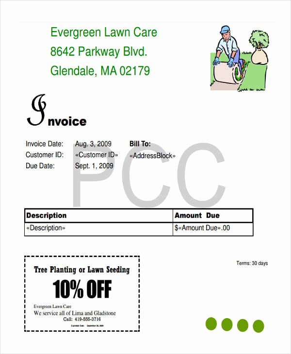 Lawn Care Invoice Template Pdf Unique 4 Lawn Care Invoice Templates Free Samples Examples