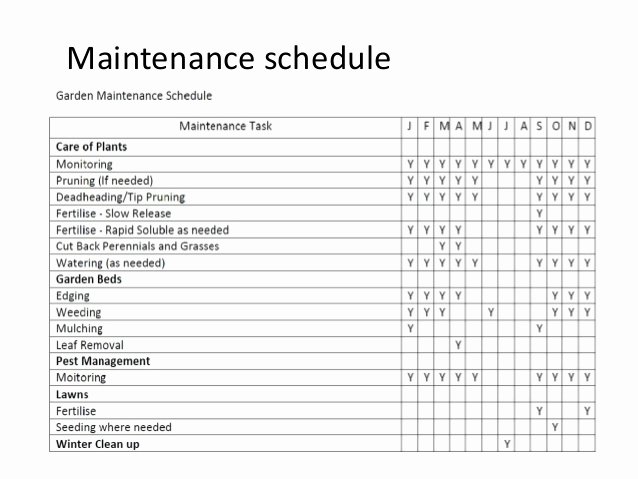 Lawn Maintenance Schedule Template Awesome Project 3 Maintenance Plan