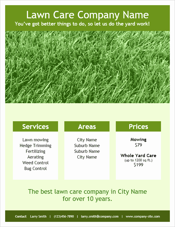 Lawn Mowing Flyer Template Beautiful Lawn Care Flyer Template for Word