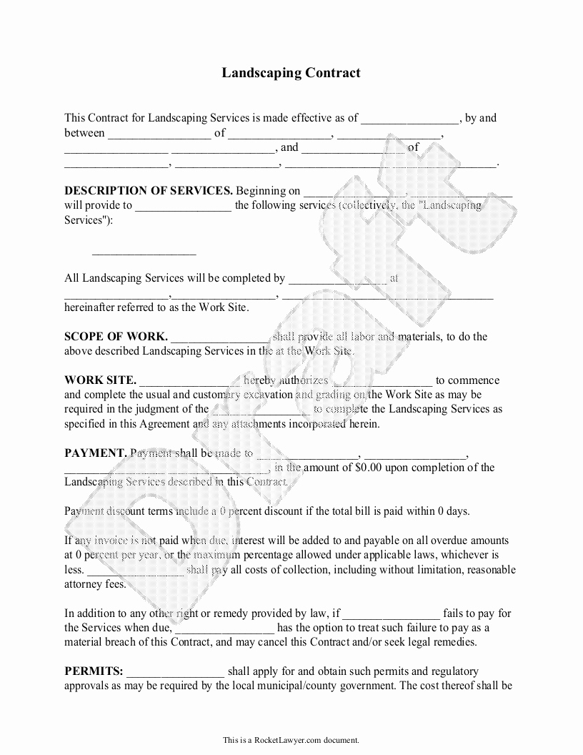 Lawn Service Contract Template Best Of Landscaping Contract Template Lawn Maintenance Contract