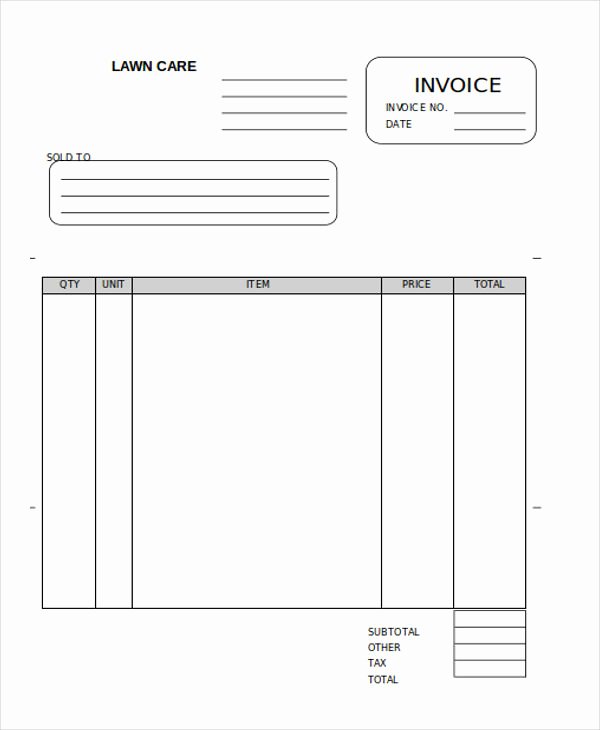 Lawn Service Invoice Template Awesome Lawn Care Invoice Template 6 Free Word Pdf format