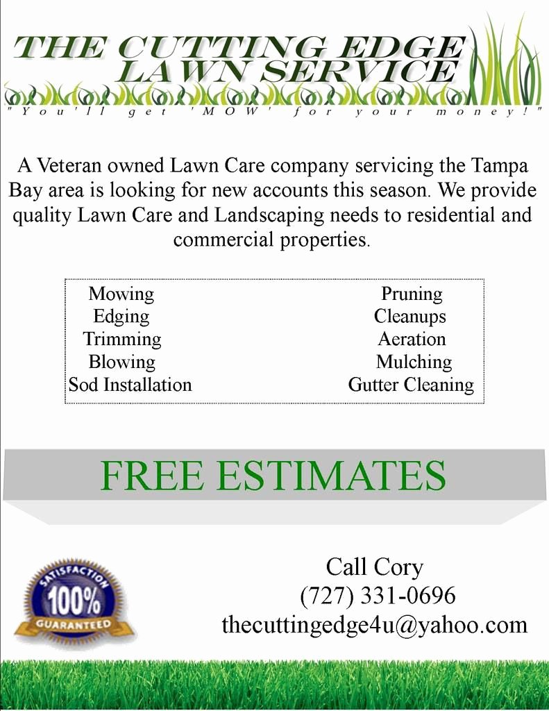 Lawn Service Proposal Template Free Best Of Lawn Care Flyer Free Template
