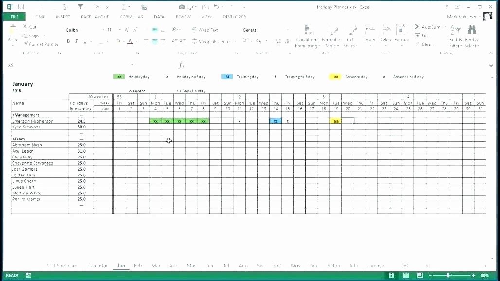 Leave Tracker Excel Template Beautiful Staff Leave Template – Madebyforay