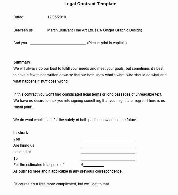 Legal Binding Contract Template Fresh 12 Free Sample Legally Binding Agreement Templates