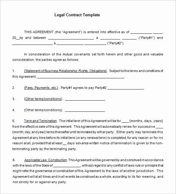 Legally Binding Contract Template Awesome 15 Legal Contract Templates Free Word Pdf Documents