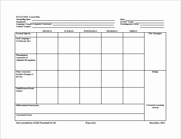 Lesson Plans for toddlers Template Awesome 8 Lesson Plan Templates – Free Sample Example format