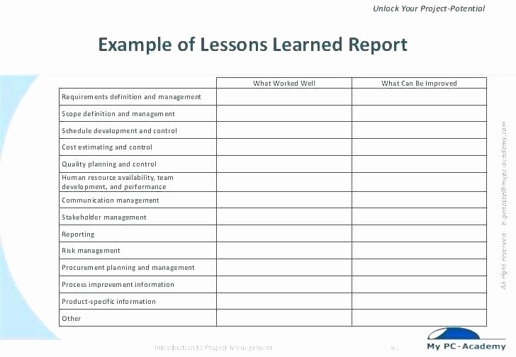 Lessons Learned Project Management Template Best Of It Project Lessons Learned Template Lessons Learned