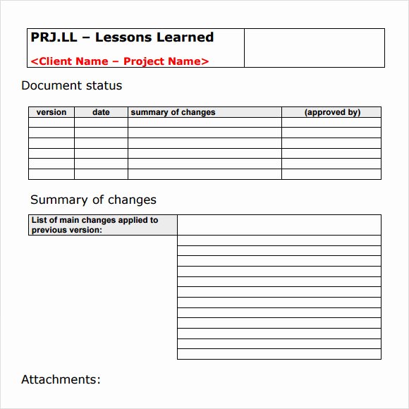 Lessons Learned Project Management Template Fresh 6 Lesson Learned Samples Pdf Word Excel