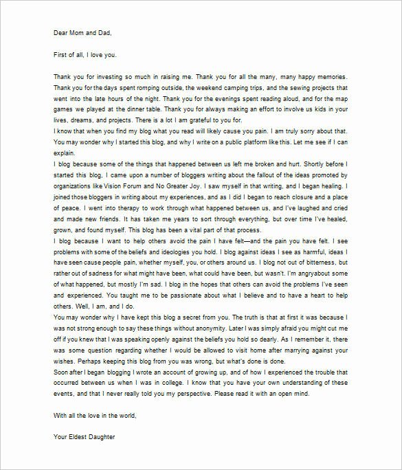 Letter to Parent Template Awesome 6 Thank You Letter to Parents Pdf Doc
